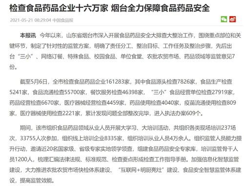 食品药品安全重于泰山 烟台十六万家企业通关检查实录